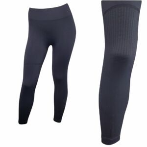 PLIE yoga legging navy blue seamless textured shapewear pants M‎